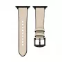Correa de piel con parche de silicona para Connect Watch 42/44/45mm (132mm M/L) blanca
