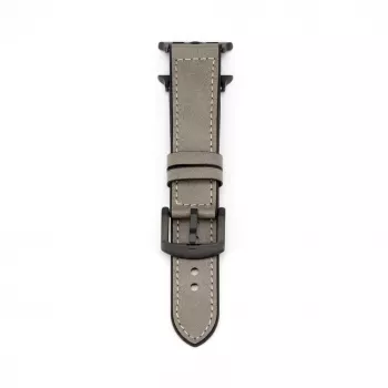 Correa de reloj de piel con parche de silicona para Connect Watch 42/44/45mm (132mm M/L) plateada