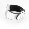 Correa de reloj de piel con parche de silicona Connect 20mm (130mm M/L) blanca