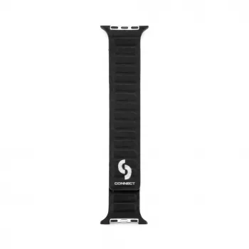 Correa de reloj de sarga tejida fina con cadena magnética para Connect Watch 38/40/41mm negra