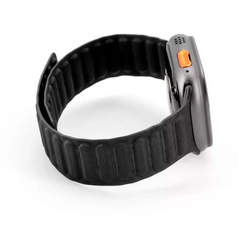 Correa de reloj de sarga tejida fina con cadena magnética para Connect Watch 38/40/41mm negra