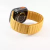 Correa de reloj de sarga tejida fina con cadena magnética para Connect Watch 38/40/41mm amarilla