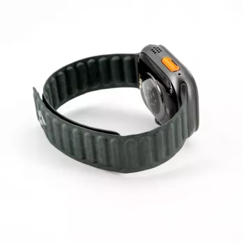 Correa de reloj de sarga tejida fina con cadena magnética para Connect Watch 38/40/41mm verde