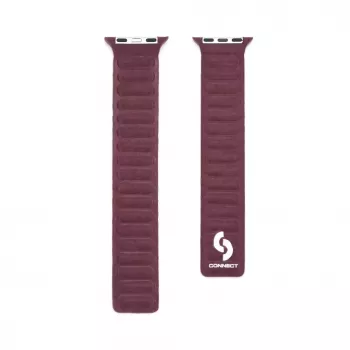 Correa de reloj de sarga tejida fina con cadena magnética para Connect Watch 38/40/41mm ciruela
