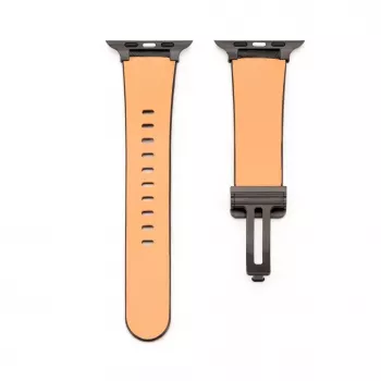 Correa de piel con hebilla de bucle simple para Connect Watch 38/40/41mm negra