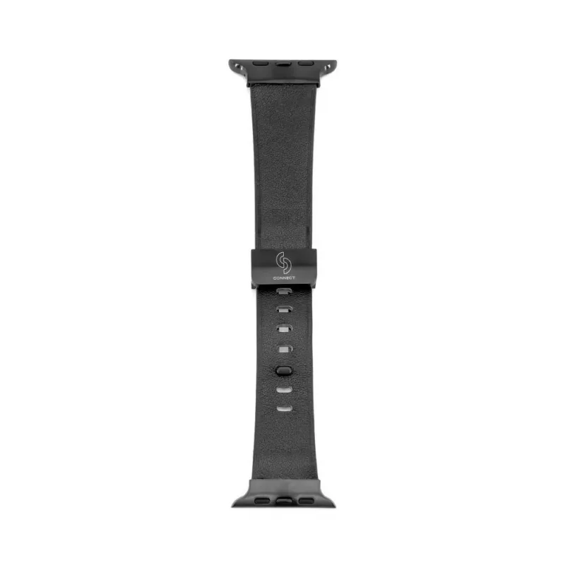Correa de piel con hebilla de bucle simple para Connect Watch 38/40/41mm negra