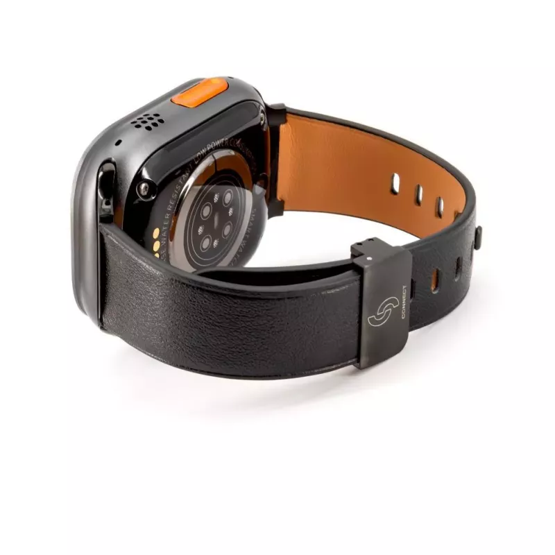 Correa de piel con hebilla de bucle simple para Connect Watch 38/40/41mm negra