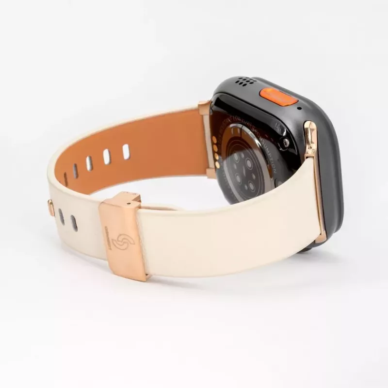 Correa de piel con hebilla de bucle simple para Connect Watch 38/40/41mm blanca