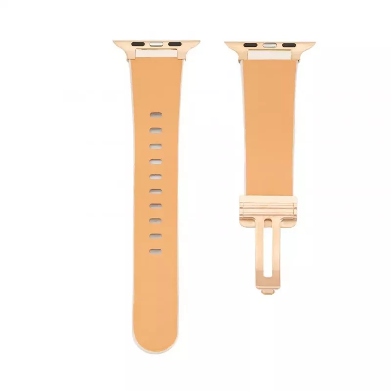 Correa de piel con hebilla de bucle simple para Connect Watch 42/44/45mm blanca
