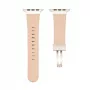 Correa de piel con hebilla de bucle simple para Connect Watch 42/44/45mm rosa