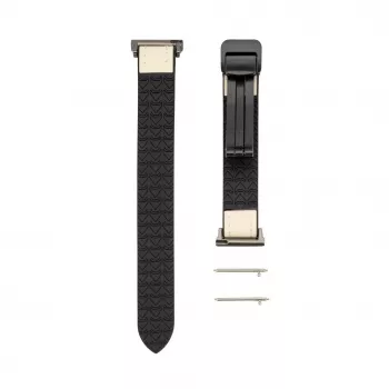 Correa de reloj de silicona y piel con cierre magnético Connect 20mm blanca