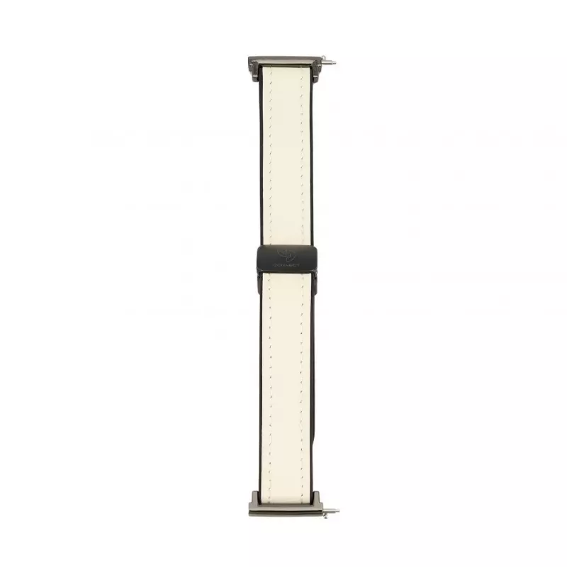 Correa de reloj de silicona y piel con cierre magnético Connect 20mm blanca