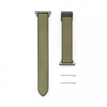 Correa de reloj de silicona y piel con cierre magnético Connect 20mm verde bosque