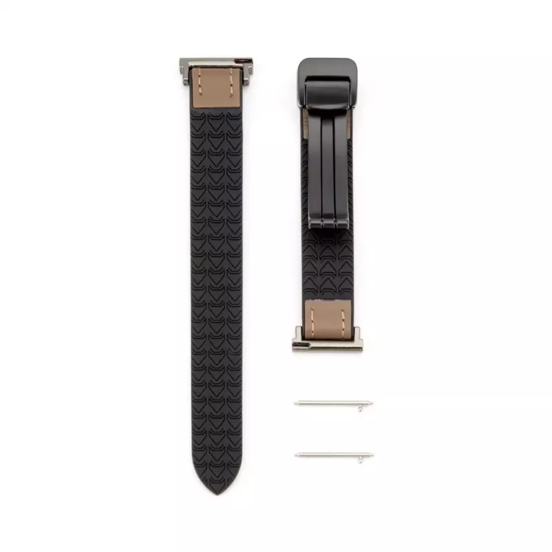 Correa de reloj de silicona y piel con cierre magnético Connect 20mm rojo vino