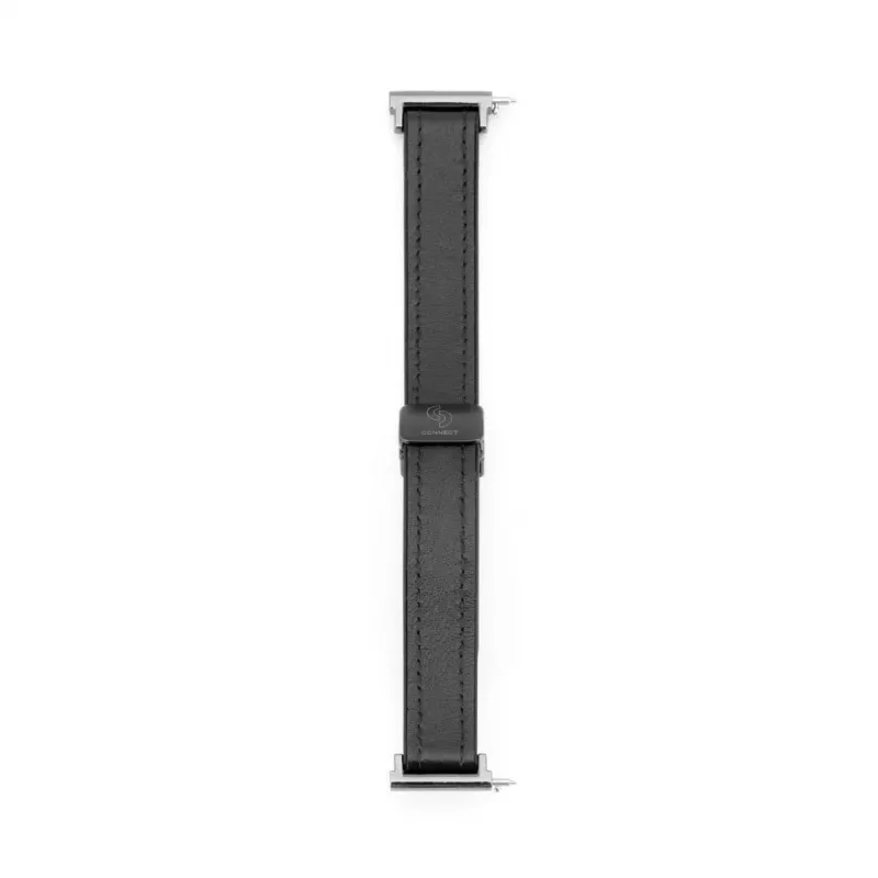 Correa de reloj de silicona y piel con cierre magnético Connect 22mm negra