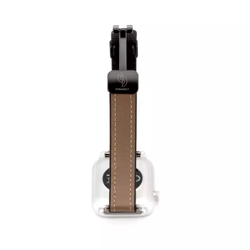 Correa de reloj de silicona y piel con cierre magnético Connect 22mm rojo vino
