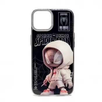 Funda de silicona y PC Spider Sense para Apple iPhone 14 iLike negro y plata