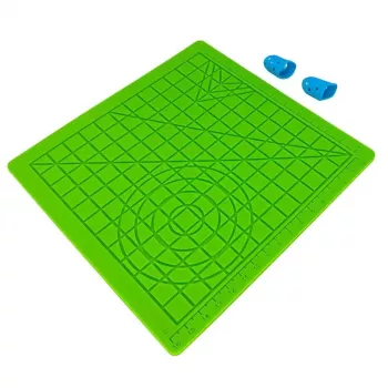 iLike S2 almohadilla de silicona (18x18cm) para uso seguro del bolígrafo 3D + 2 protectores de dedos verde