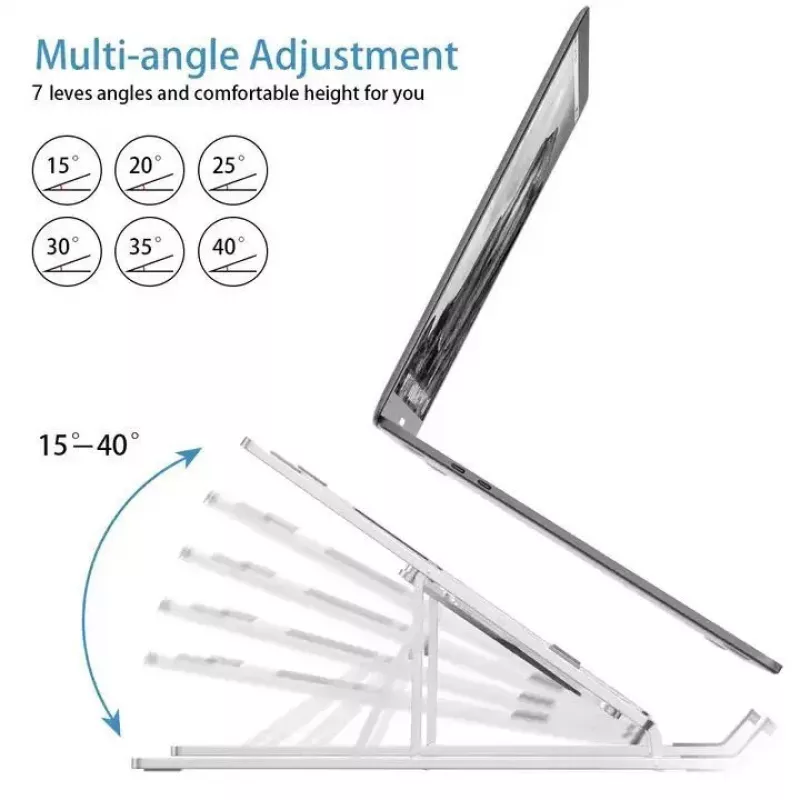 iLike STM1 soporte plegable de metal para portátil de 10-17,3 pulgadas - plateado
