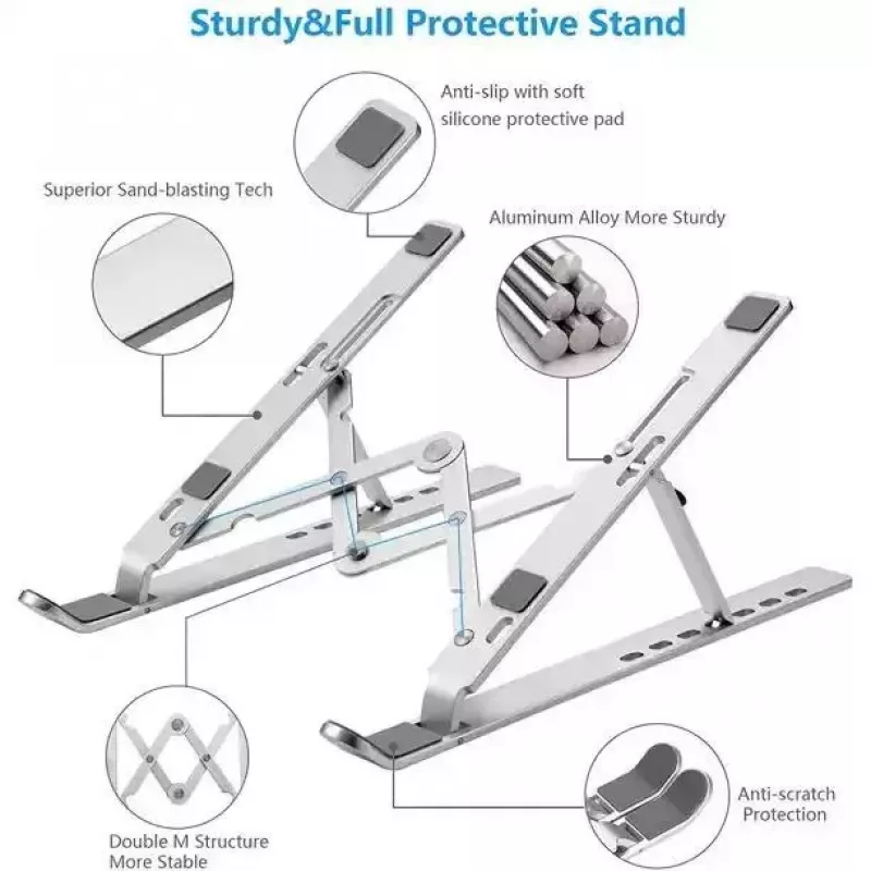 iLike STM1 soporte plegable de metal para portátil de 10-17,3 pulgadas - plateado