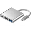 iLike HD1 adaptador 3en1 USB-C a HDMI 4K / USB 3.0 / conector hembra USB-C plateado