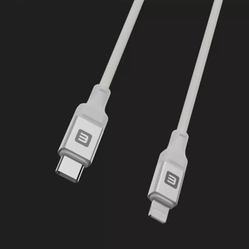 Evelatus Cable USB-C a Lightning 1,2m 60W (MFI09) carcasa de aluminio trenzado blanco