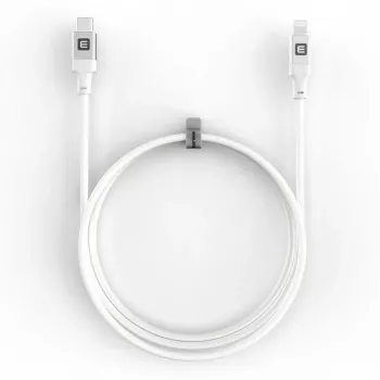 Evelatus Cable USB-C a Lightning 2,0M 60W (MFI09) carcasa de aluminio trenzado blanco