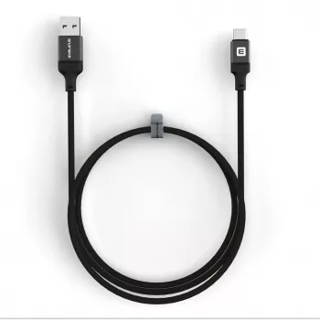 Evelatus Cable USB-A a USB-C 1,2 m nailon trenzado negro