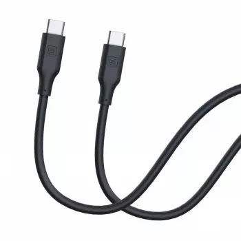 Evelatus Cable de silicona USB-C a USB-C 1,2 m 60 W / 20 V 3 A negro
