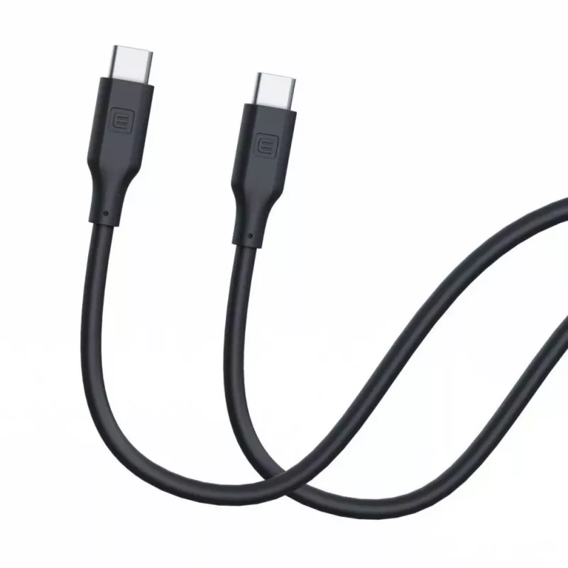 Evelatus Cable de silicona USB-C a USB-C 1,2 m 60 W / 20 V 3 A negro