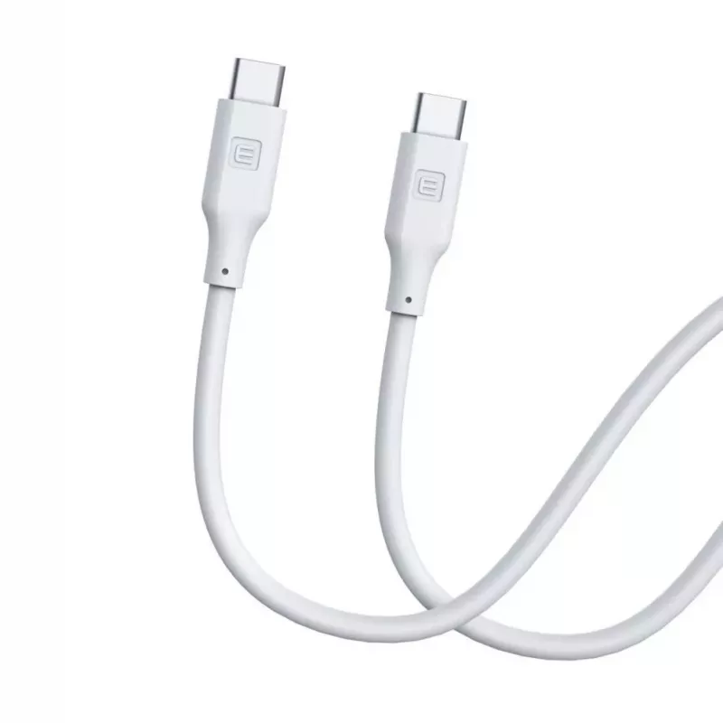 Evelatus Cable de silicona USB-C a USB-C 1,2m 60W / 20V 3A blanco