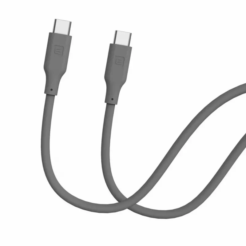 Evelatus Cable de silicona USB-C a USB-C 1,2 m 60 W PD gris