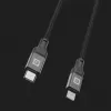 Evelatus Cable USB-C a Lightning 1,2m 60W MFi certificado nailon trenzado carcasa de aluminio negro