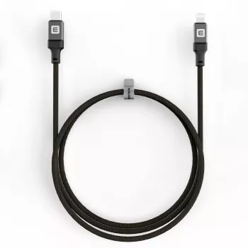 Evelatus Cable USB-C a Lightning 1,2m 60W MFi certificado nailon trenzado carcasa de aluminio negro