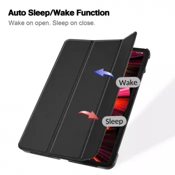 iLike iPad Mini 5 7.9 Funda con soporte Tri-Fold de eco-cuero negra