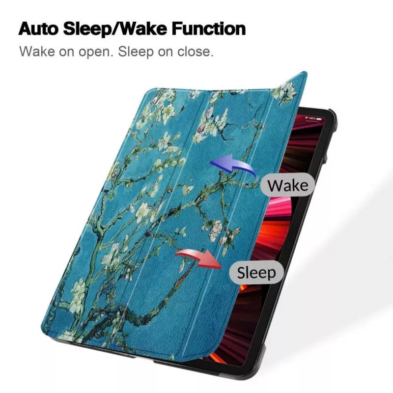 iLike Tab M8 8 4th Gen TB-300 Funda con soporte Tri-Fold de piel ecológica Sakura