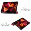 iLike Galaxy Tab S8 Plus 12.4 Funda con soporte Tri-Fold de piel ecológica Coral Pink