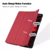 iLike Galaxy Tab S9 FE Plus Funda con soporte Tri-Fold de piel ecológica Coral Pink