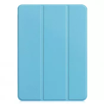 iLike Funda con soporte Tri-Fold de eco-cuero para Galaxy Tab S7 FE 12.4 azul cielo