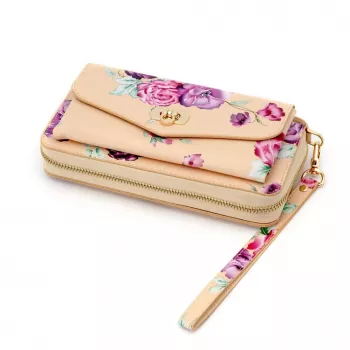 Evelatus funda cartera universal Flower beige