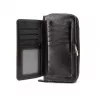 Evelatus funda cartera universal multifunción con correa de muñeca de piel negra