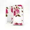 EVELATUS Monedero universal con diseño de cremallera y flores blanco