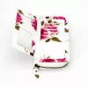 EVELATUS Monedero universal con diseño de cremallera y flores blanco