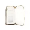EVELATUS Monedero universal con diseño de cremallera y flores blanco