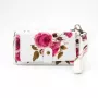 EVELATUS Monedero universal con diseño de cremallera y flores blanco