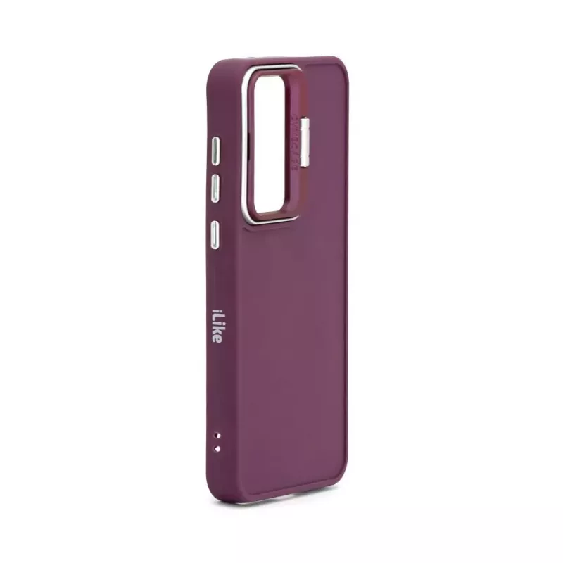 iLike Funda híbrida con soporte para cámara para Samsung Galaxy A15 ciruela