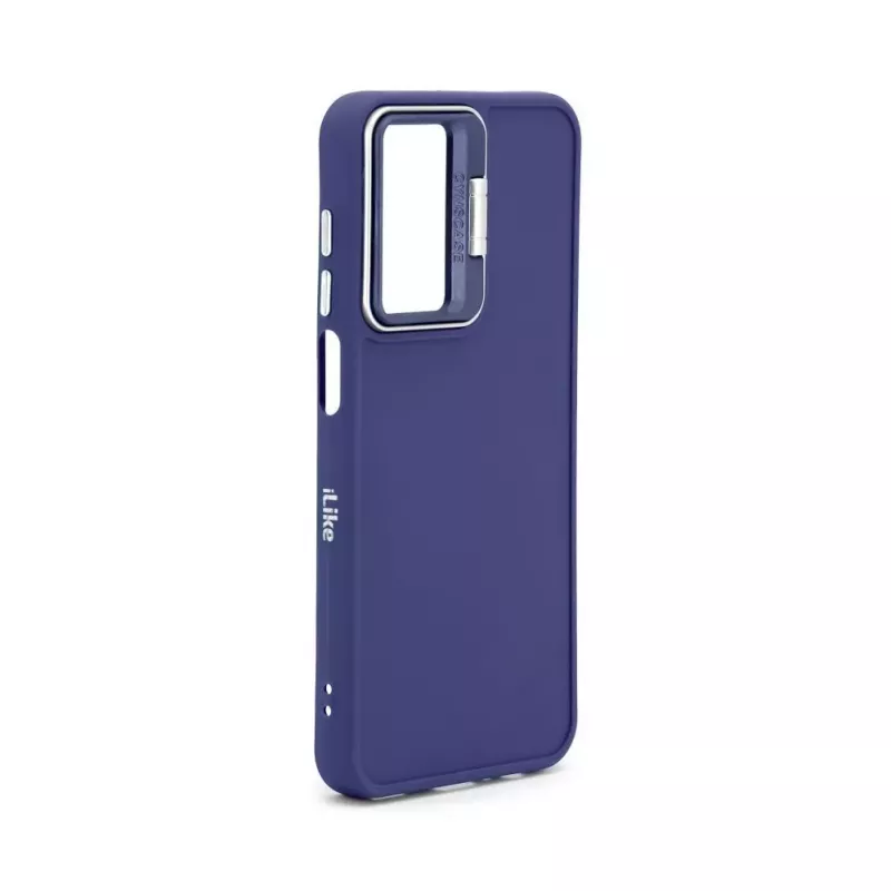 iLike Funda híbrida con soporte para cámara para Samsung Galaxy A55 azul