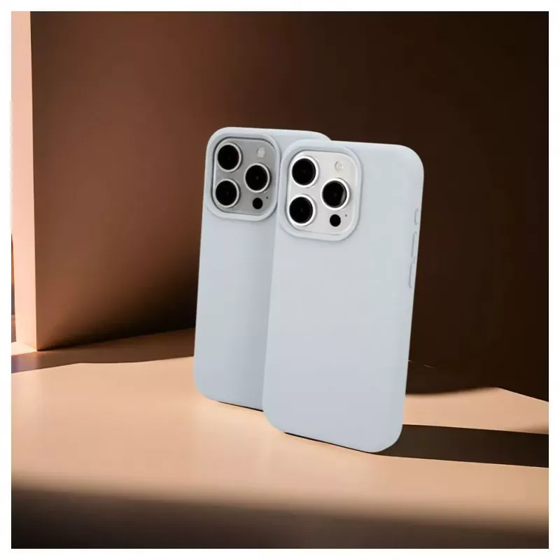 Evelatus Apple iPhone 15 Pro Max Funda de silicona Premium MagSafe Soft Touch New Function gris azulado