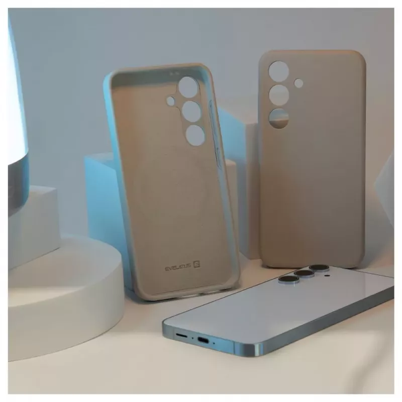 Evelatus Samsung Galaxy S24 Funda de silicona Premium MagSafe Soft Touch gris