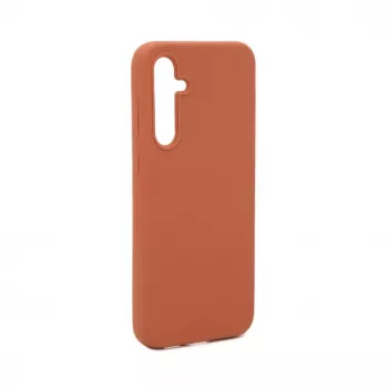 Evelatus Samsung Galaxy S23 FE Funda de silicona Premium Soft Touch marrón saddle